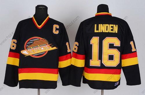 Muž Vancouver Canucks #16 Trevor Linden Černá Retro CCM Dres