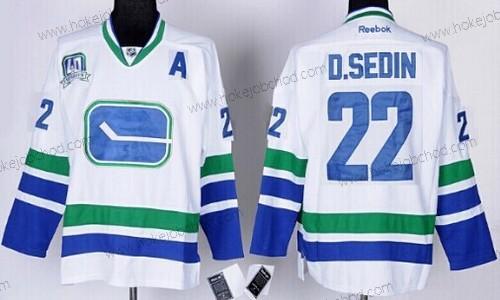 Muž Vancouver Canucks #22 Daniel Sedin Bílý Alternativní Dres