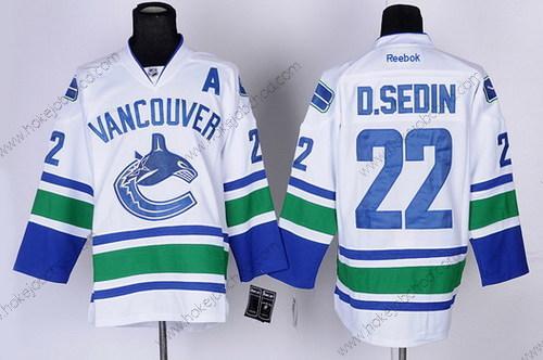 Muž Vancouver Canucks #22 Daniel Sedin Bílý Dres