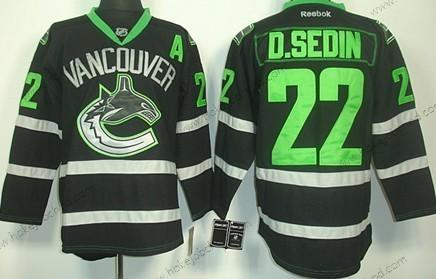 Muž Vancouver Canucks #22 Daniel Sedin Černá Ice Dres