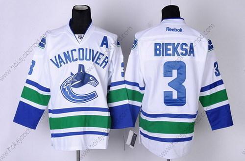 Muž Vancouver Canucks #3 Kevin Bieksa Bílý Dres