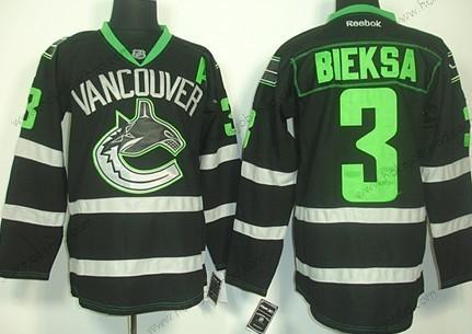 Muž Vancouver Canucks #3 Kevin Bieksa Černá Ice Dres