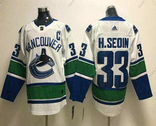 Muž Vancouver Canucks #33 Henrik Sedin Bílý 2017-2018 Hokejový Sešitý NHL Dres