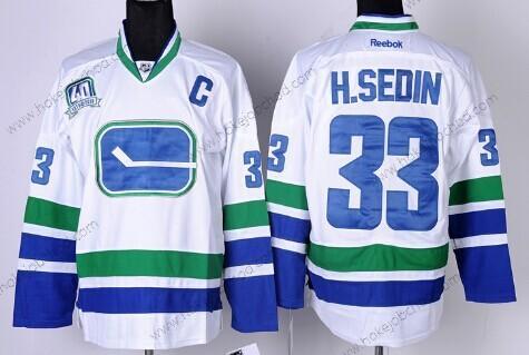 Muž Vancouver Canucks #33 Henrik Sedin Bílý Alternativní Dres