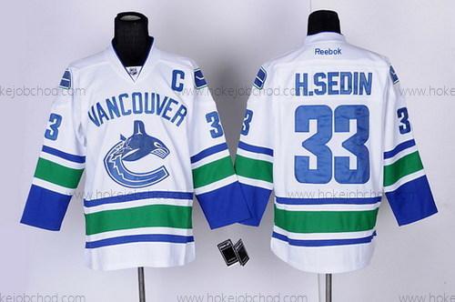 Muž Vancouver Canucks #33 Henrik Sedin Bílý Dres