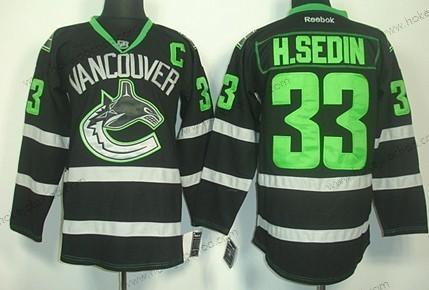 Muž Vancouver Canucks #33 Henrik Sedin Černá Ice Dres