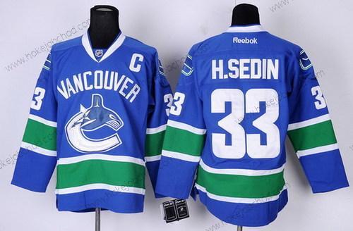 Muž Vancouver Canucks #33 Henrik Sedin Modrý Dres