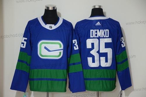 Muž Vancouver Canucks #35 Thatcher Demko Modrý Náhradní Autentické Sešitý Hokejový Dres