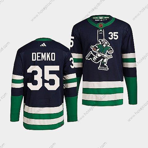 Muž Vancouver Canucks #35 Thatcher Demko Námořnictvo 2022 Obrácený Retro Sešitý Dres