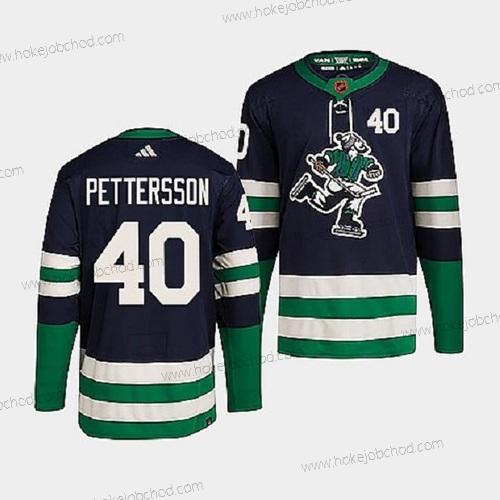 Muž Vancouver Canucks #40 Elias Pettersson Námořnictvo 2022 Obrácený Retro Sešitý Dres