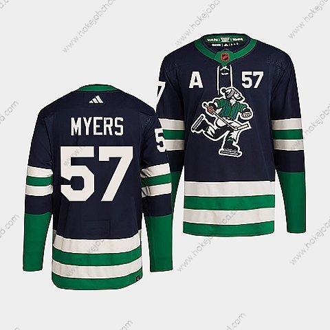 Muž Vancouver Canucks #57 Tyler Myers Námořnictvo 2022 Obrácený Retro Sešitý Dres