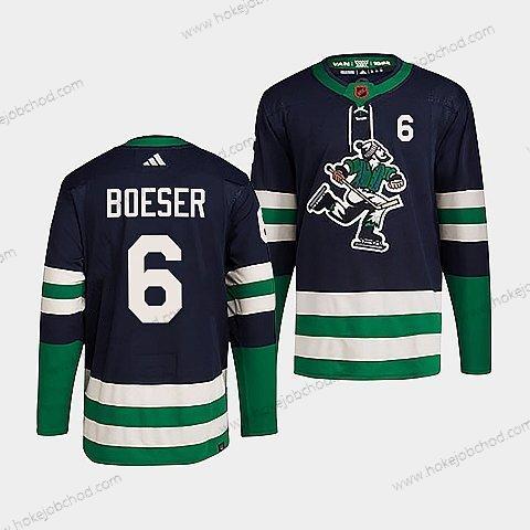 Muž Vancouver Canucks #6 Brock Boeser Námořnictvo 2022 Obrácený Retro Sešitý Dres