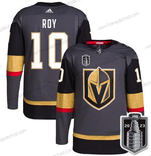 Muž Vegas Golden Knights #10 Nicolas Roy Šedá 2023 Stanley Cup Final Sešitý Dres