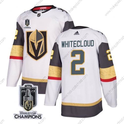 Muž Vegas Golden Knights #2 Zach Bílýcloud Bílý 2023 Stanley Cup Champions Sešitý Dres