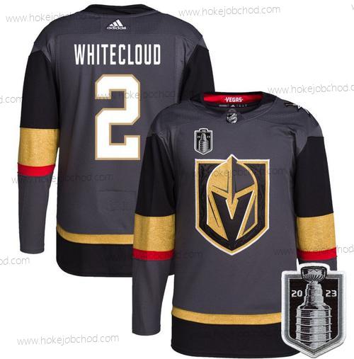 Muž Vegas Golden Knights #2 Zach Bílýcloud Šedá 2023 Stanley Cup Final Sešitý Dres