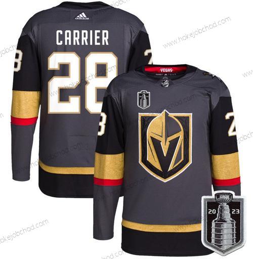 Muž Vegas Golden Knights #28 William Carrier Šedá 2023 Stanley Cup Final Sešitý Dres