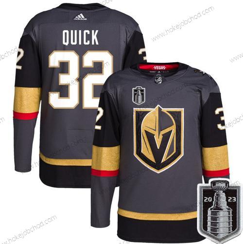 Muž Vegas Golden Knights #32 Jonathan Quick Šedá 2023 Stanley Cup Final Sešitý Dres