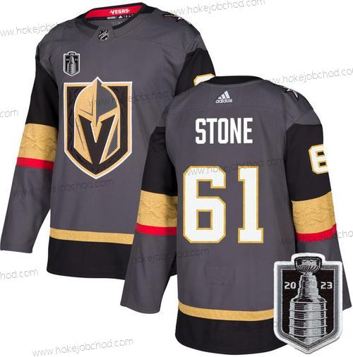 Muž Vegas Golden Knights #61 Mark Stone Šedá 2023 Stanley Cup Final Sešitý Dres