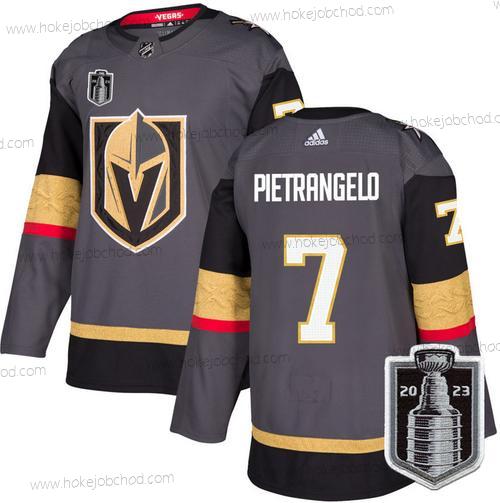 Muž Vegas Golden Knights #7 Alex Pietrangelo Šedá 2023 Stanley Cup Final Sešitý Dres