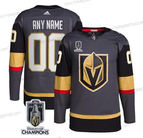 Muž Vegas Golden Knights Přizpůsobené Active Hráč Šedá 2023 Stanley Cup Champions Sešitý Dres