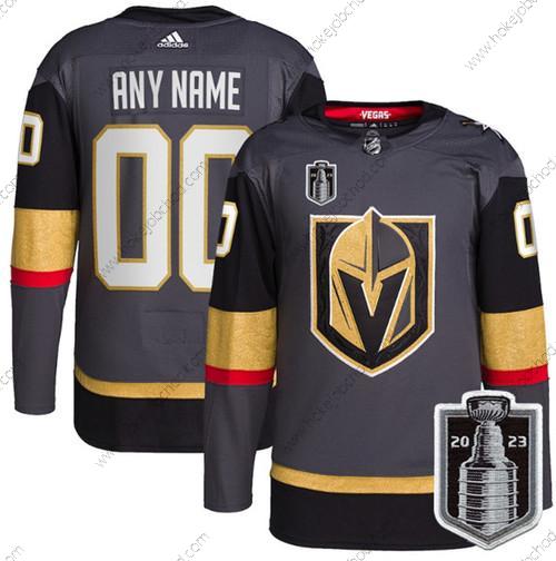 Muž Vegas Golden Knights Přizpůsobené Active Hráč Šedá 2023 Stanley Cup Final Sešitý Dres