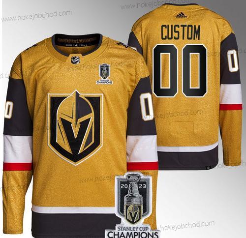 Muž Vegas Golden Knights Přizpůsobené Active Hráč Zlato 2023 Stanley Cup Champions Sešitý Dres