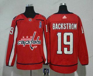 Muž Washington Capitals #19 Nicklas Backstrom Červené With A Patch 2017-2018 Hokejový Sešitý NHL Dres