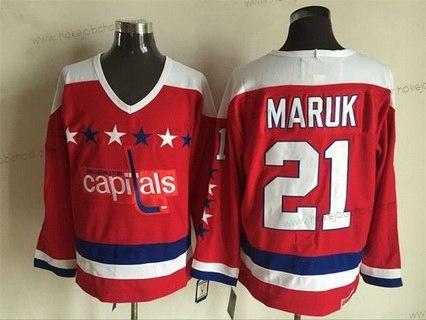 Muž Washington Capitals #21 Dennis Maruk 1987-88 Červené CCM Vintage Dres