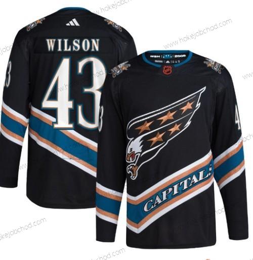 Muž Washington Capitals #43 Tom Wilson Černá 2022-23 Obrácený Retro Sešitý Dres