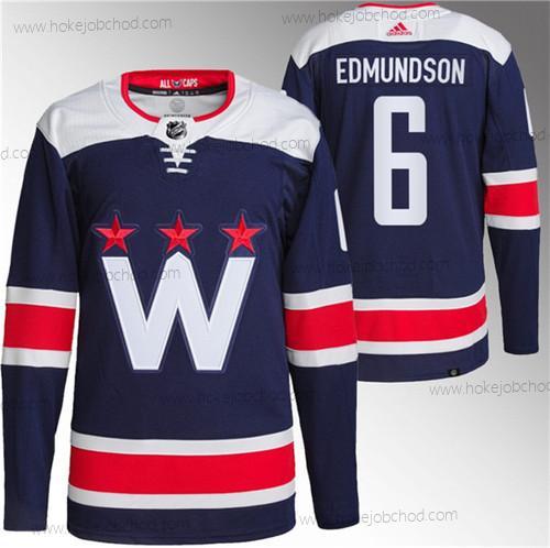 Muž Washington Capitals #6 Joel Edmundson Námořnictvo Sešitý Dres