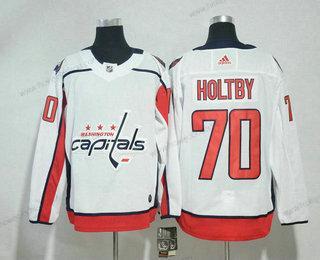 Muž Washington Capitals #70 Braden Holtby Bílý 2017-2018 Hokejový Sešitý NHL Dres