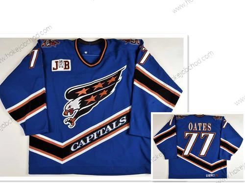 Muž Washington Capitals #77 Adam Oates 1996-97 Modrý Černá Game Worn With Patch Jb Dres