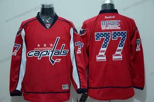 Muž Washington Capitals #77 T. J. Oshie Reebok Červené USA Flag Hokejový Dres