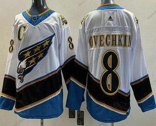 Muž Washington Capitals #8 Alex Ovechkin Bílý 2021 Obrácený Retro Autentické Dres