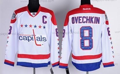 Muž Washington Capitals #8 Alex Ovechkin Bílý Alternativní Dres