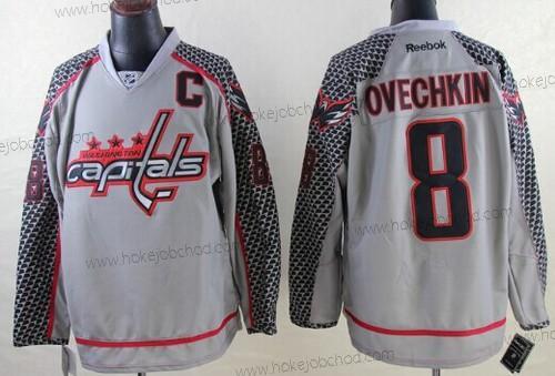 Muž Washington Capitals #8 Alex Ovechkin Charcoal Šedá Dres