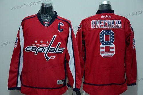 Muž Washington Capitals #8 Alex Ovechkin Reebok Červené USA Flag Hokejový Dres