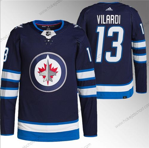 Muž Winnipeg Jets #13 Gabriel Vilardi Námořnictvo Sešitý Dres