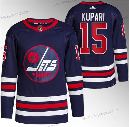 Muž Winnipeg Jets #15 Rasmus Kupari 2021-22 Námořnictvo Sešitý Dres