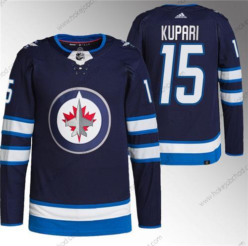 Muž Winnipeg Jets #15 Rasmus Kupari Námořnictvo Sešitý Dres