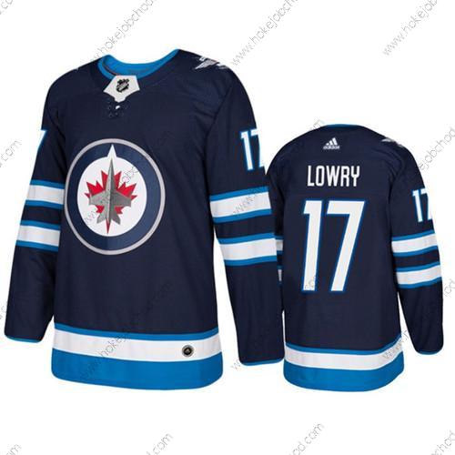 Muž Winnipeg Jets #17 Adam Lowry Námořnictvo Sešitý Dres