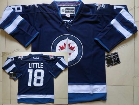 Muž Winnipeg Jets #18 Bryan Little Námořnictvo Modrý Dres