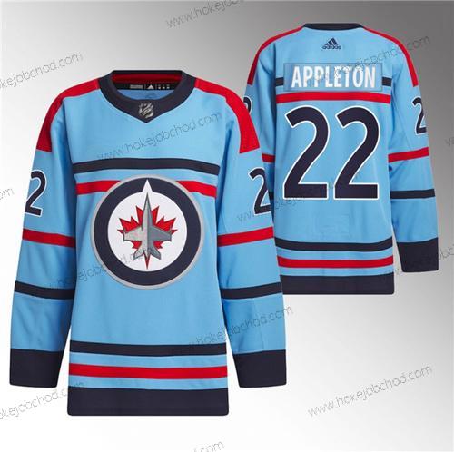 Muž Winnipeg Jets #22 Mason Appleton Modrý Výročí Primegreen Sešitý Dres