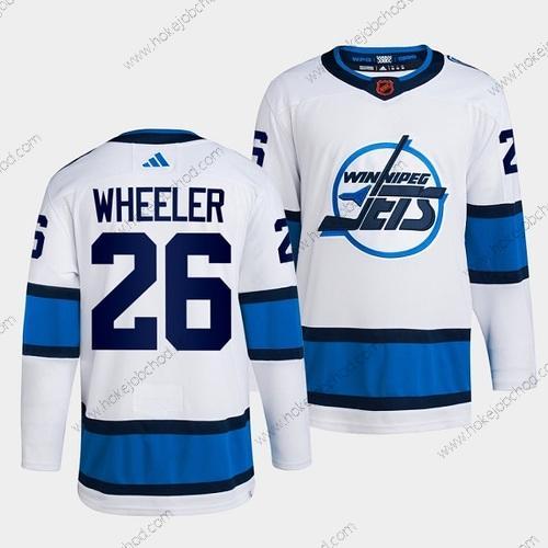 Muž Winnipeg Jets #26 Blake Wheeler Bílý 2022 Obrácený Retro Sešitý Dres