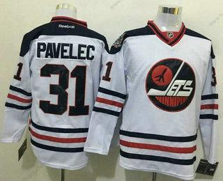 Muž Winnipeg Jets #31 Ondrej Pavelec Bílý 2017 Zimní Klasický Sešitý NHL Reebok Hokejový Dres