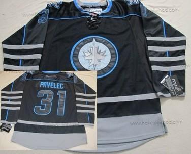 Muž Winnipeg Jets #31 Ondrej Pavelec Černá Ice Dres