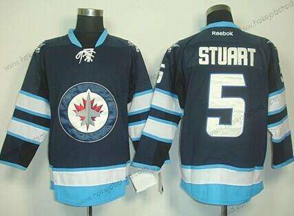 Muž Winnipeg Jets #5 Mark Stuart Námořnictvo Modrý Dres