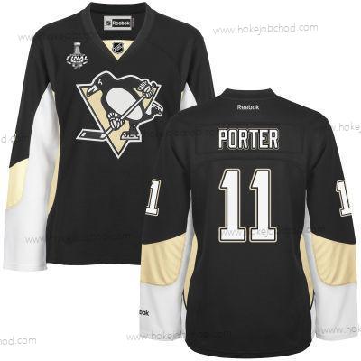 Muž WoPittsburgh Penguins #11 Kevin Porter Černá Tým Color 2017 Stanley Cup NHL Finals Patch Dres