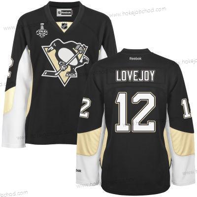 Muž WoPittsburgh Penguins #12 Ben Lovejoy Černá Tým Color 2017 Stanley Cup NHL Finals Patch Dres