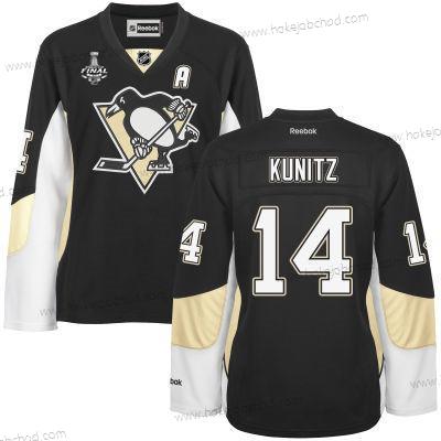 Muž WoPittsburgh Penguins #14 Chris Kunitz Černá Tým Color 2017 Stanley Cup NHL Finals A Patch Dres